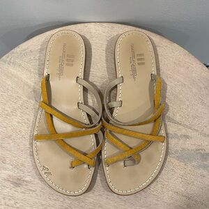 Emanuela Caruso Yellow Calf Hair Sandals